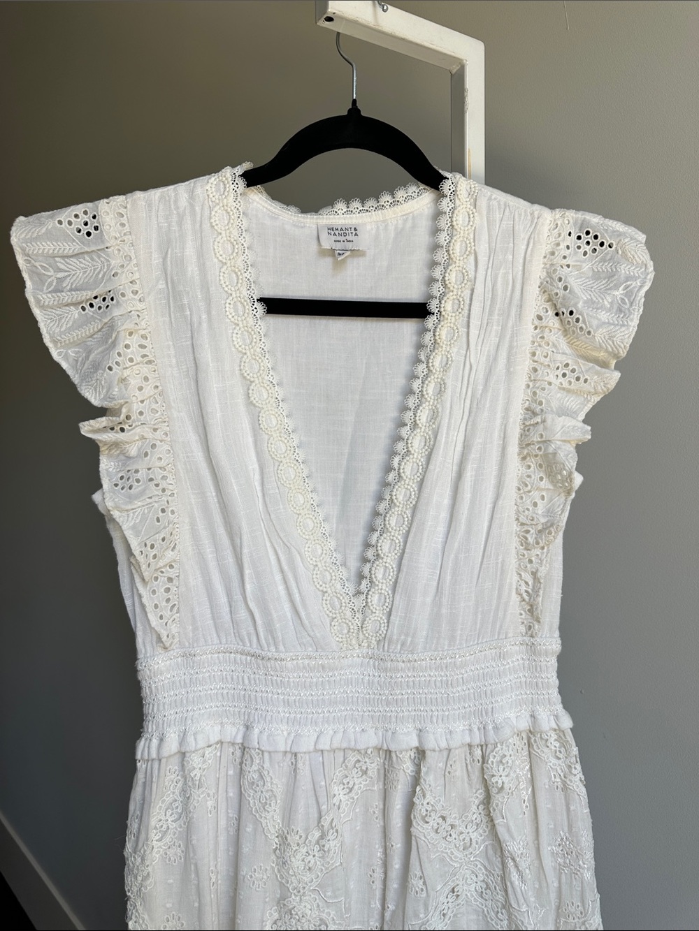 Hemant & Nandita Eyelet Maxi Dress Size M - Picture 6 of 11